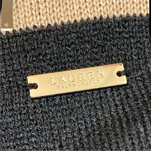 Lauren Ralph Lauren Black and Tan Sweater Wrap - Picture 5 of 6